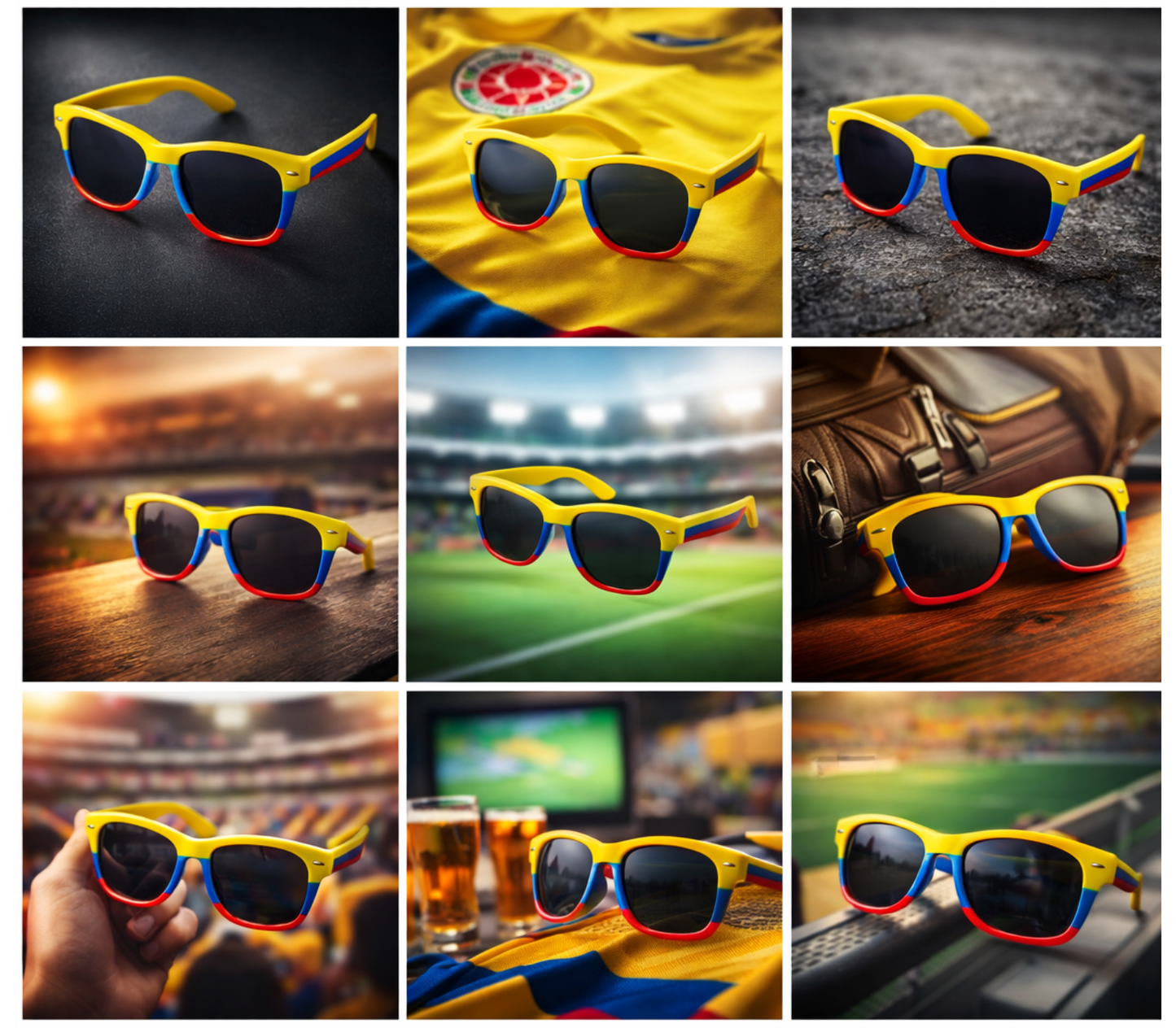 GAFAS TRICOLOR FAN EDITION — IDEAL PARA REVENTA Y EVENTOS